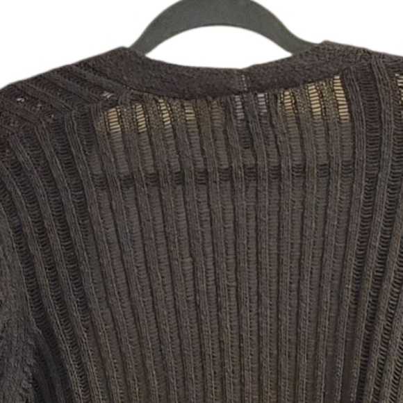 Women's Gray Open-Front Sweater - Picture 5 of 5